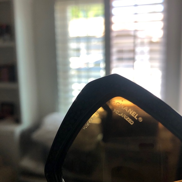 CHANEL Black Ch6047Q Galuchat Stingray Oversized 54mm Polarized Sunglasses - Picture 10 of 12